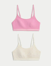 2pk Cotton First Bra Crop Tops  Adomoo